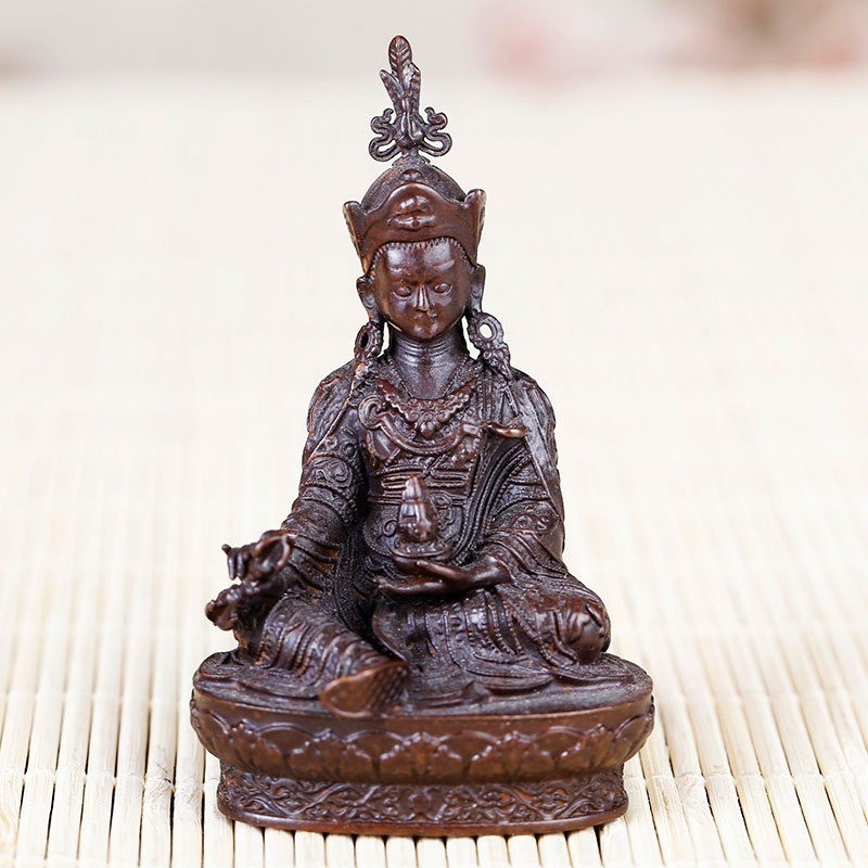 Socha Budhu Boha Bohatstva so zelenou Tarou, retro tibetská ozdobná figúrka na oltár, 2 palce