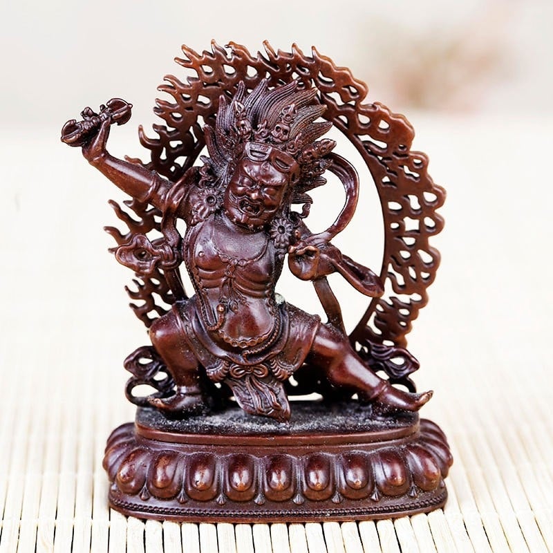 Socha Budhu Boha Bohatstva so zelenou Tarou, retro tibetská ozdobná figúrka na oltár, 2 palce
