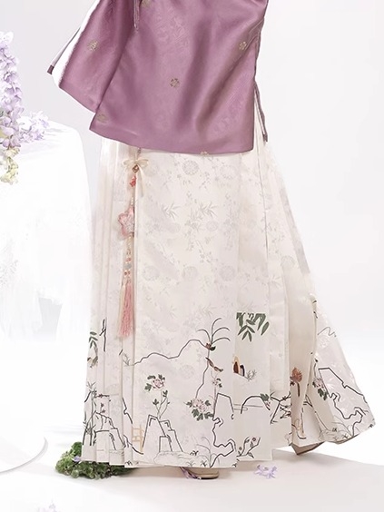 2026 nova original Baicaixin Hanfu za žene, Ming stil zlatno tkanje s prekrivenim ovratnikom, rukavi Pipa i suknja Horse-face za jesen-zimu