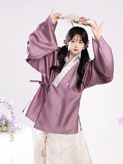 2026 nova original Baicaixin Hanfu za žene, Ming stil zlatno tkanje s prekrivenim ovratnikom, rukavi Pipa i suknja Horse-face za jesen-zimu