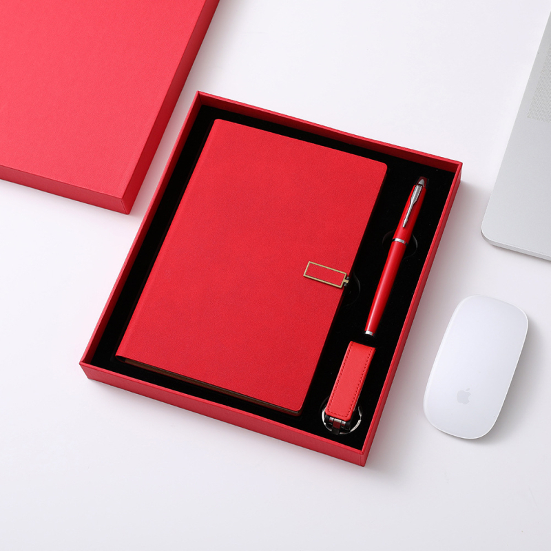 Veľkoobchodný set zápisníkov pre biznis so štvorcovou sponou, USB disk v darčekovej sade s logom