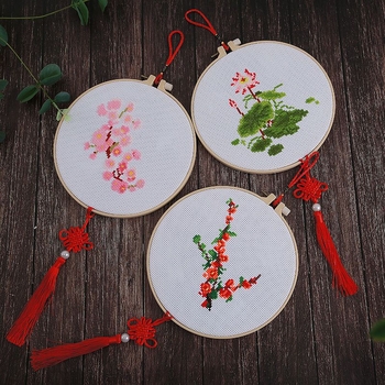 DIY sada krížikovej výšivky s tlačeným vzorom pre začiatočníkov, deti, jednoduché vyšívanie niťou