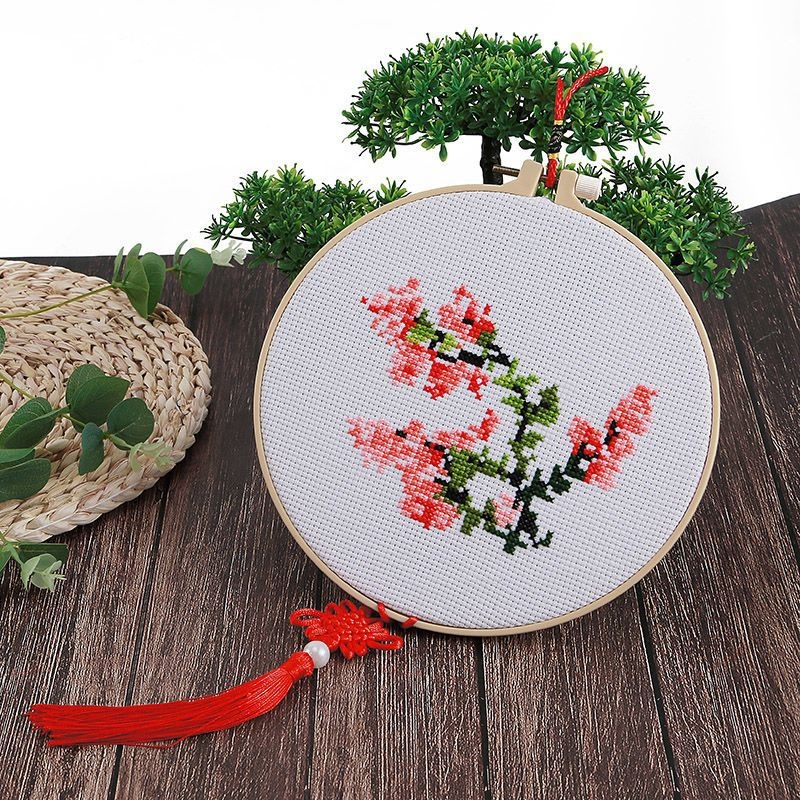 DIY sada krížikovej výšivky s tlačeným vzorom pre začiatočníkov, deti, jednoduché vyšívanie niťou