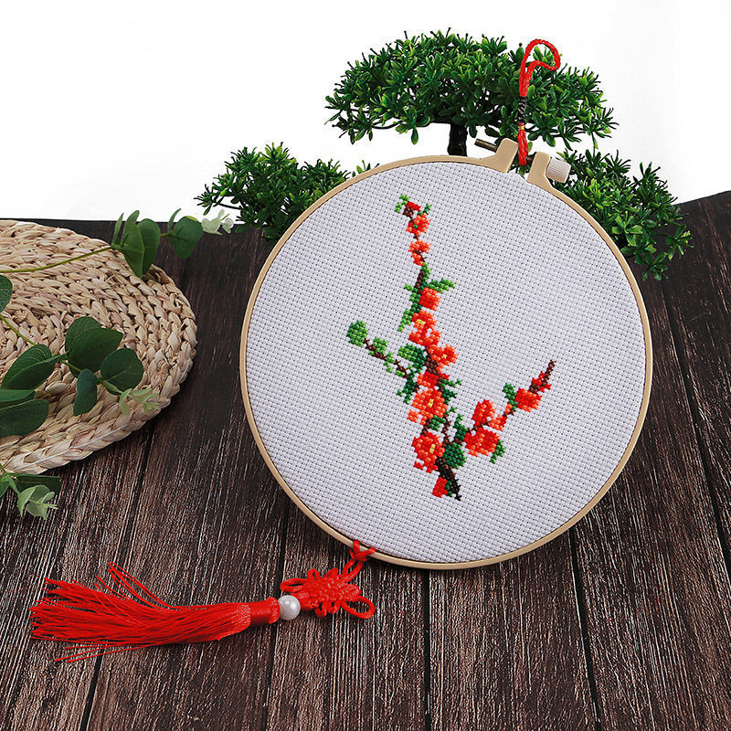 DIY sada krížikovej výšivky s tlačeným vzorom pre začiatočníkov, deti, jednoduché vyšívanie niťou