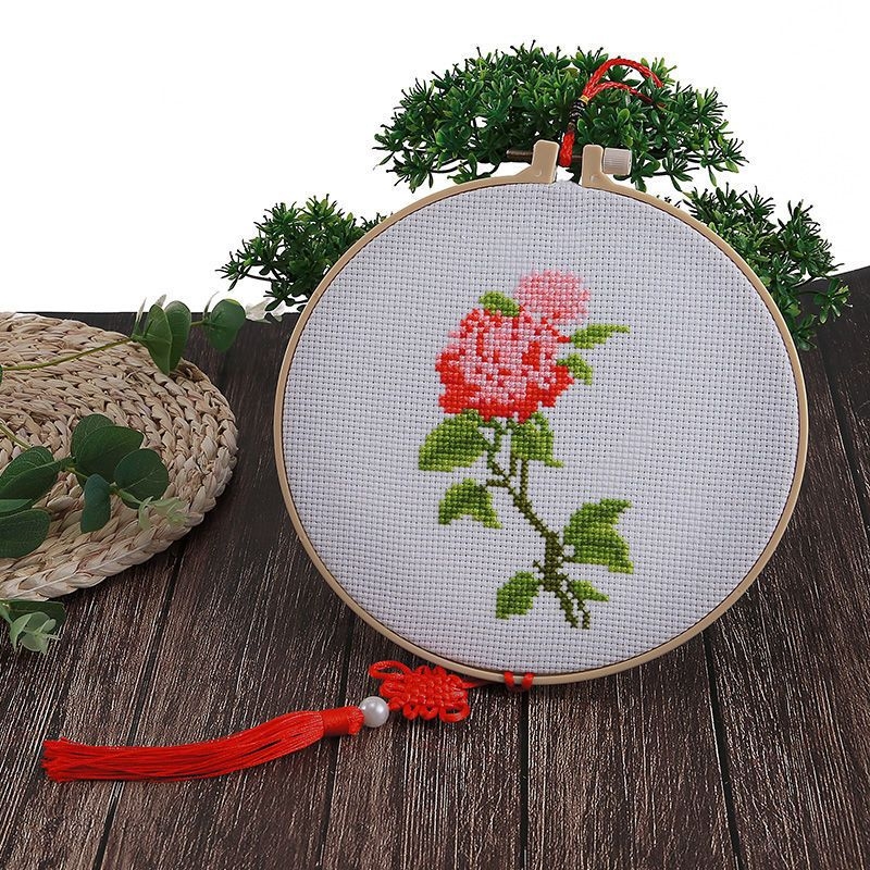 DIY sada krížikovej výšivky s tlačeným vzorom pre začiatočníkov, deti, jednoduché vyšívanie niťou