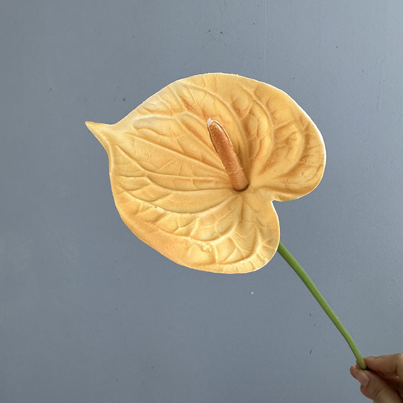 Flower King 3D PU umelé kvety – kytica s červeným anthuriumom, flamingo kvetom, pokojovou ľaliou a phalaenopsis orchideou, výška 30–100 cm, na svadby, rekvizity na fotenie a domovú dekoráciu