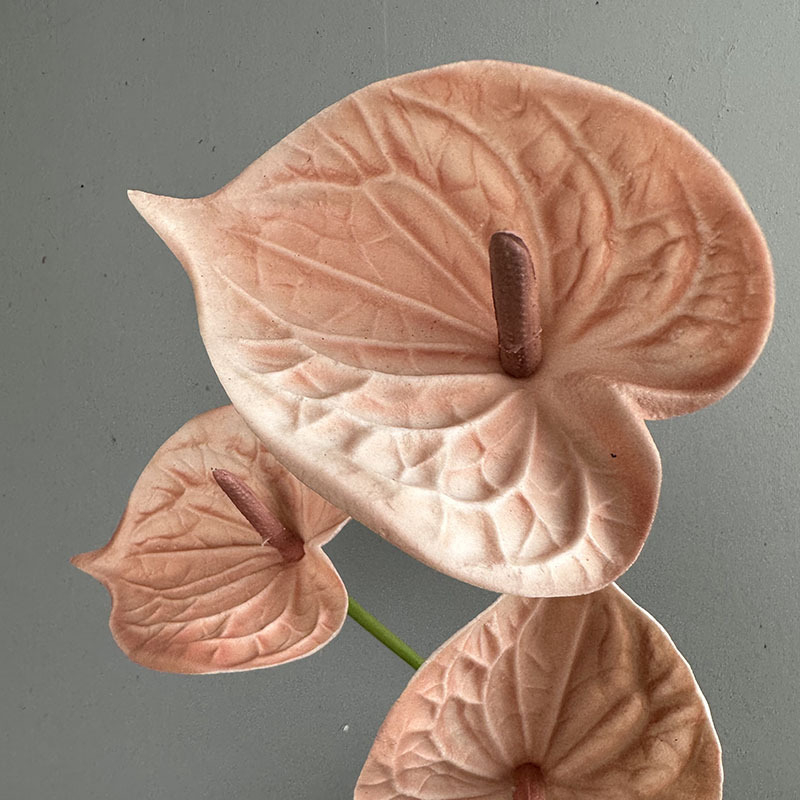 Flower King 3D PU umelé kvety – kytica s červeným anthuriumom, flamingo kvetom, pokojovou ľaliou a phalaenopsis orchideou, výška 30–100 cm, na svadby, rekvizity na fotenie a domovú dekoráciu