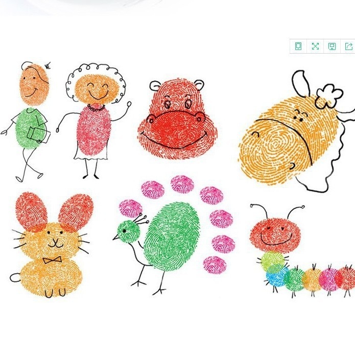 Set podloga za finger paint za djecu – šareni otisci ruke i prstiju