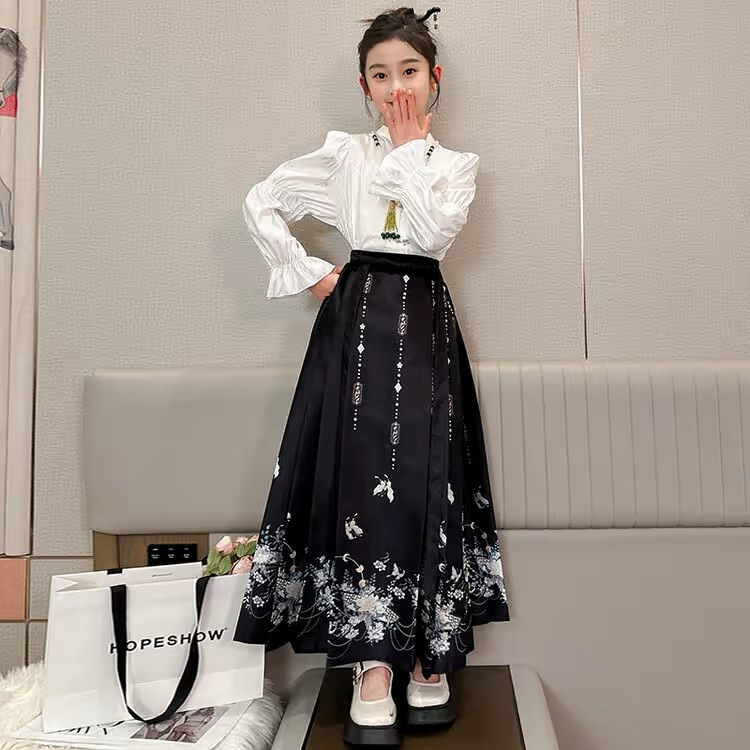 Dječji Hanfu set s Mamian suknom za proljeće i jesen, Ming stil tradicionalna kineska odjeća za djecu, ljetno Tang odijelo Cheongsam
