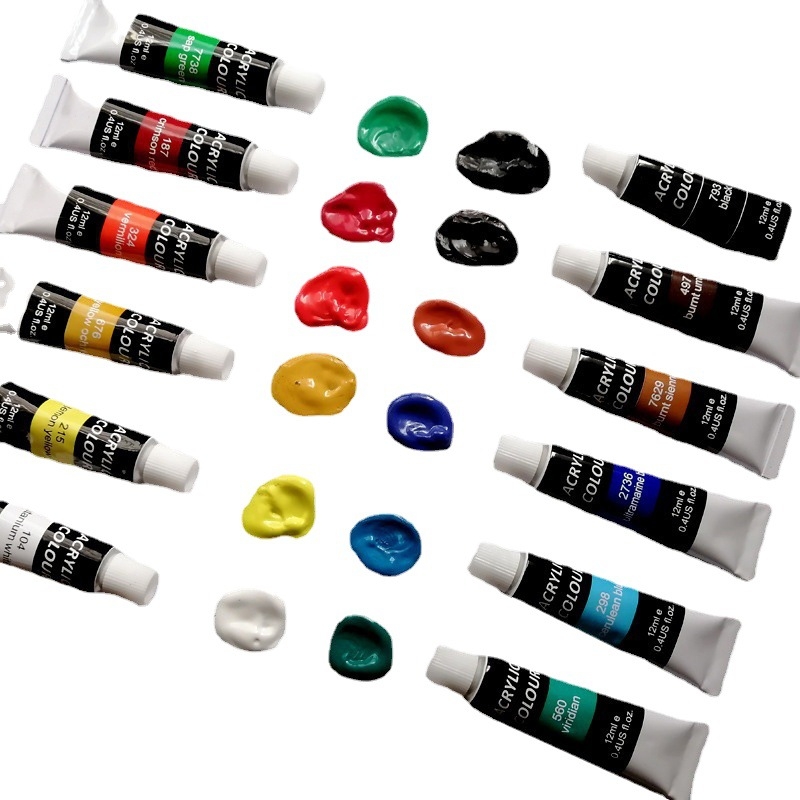 Set dječjih akrilnih boja, 24 boje, cijevi 12 ml, uključuje akvarel i gouache, umjetnički pribor