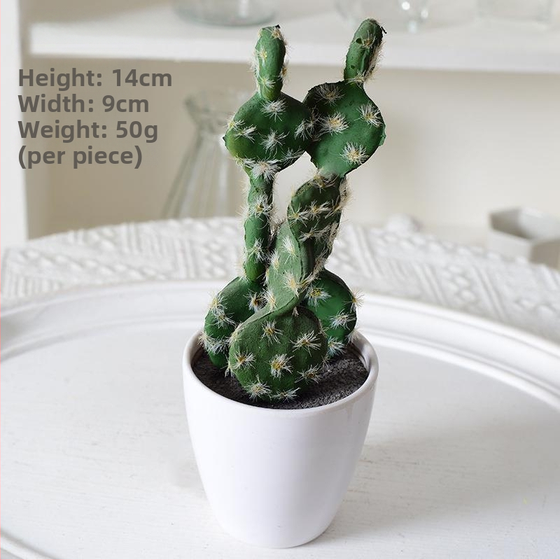 Miniatúrny umelý sukulentný kaktus bonsaj v kvetináči