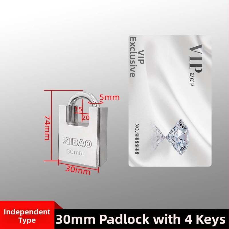 Visací zámok 40 mm z hliníkovej zliatiny, proti prestrihnutiu a proti krádeži, moderný minimalistický dizajn