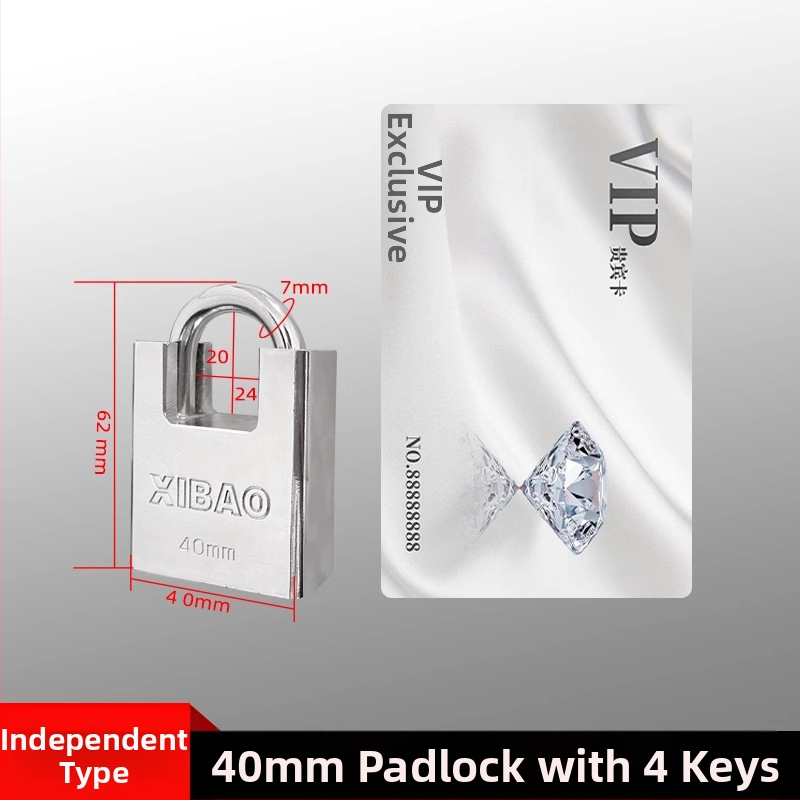 Visací zámok 40 mm z hliníkovej zliatiny, proti prestrihnutiu a proti krádeži, moderný minimalistický dizajn