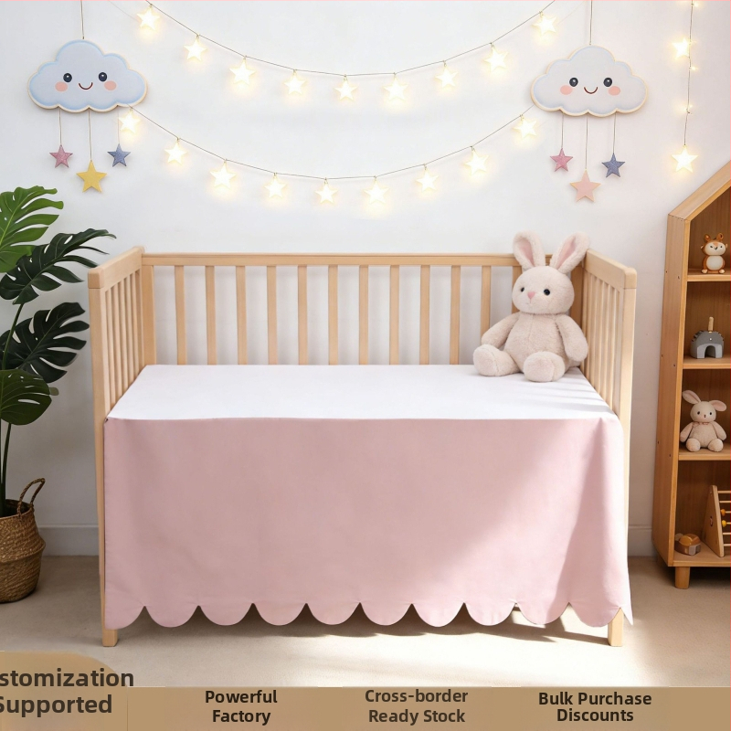 Bavlnená sukňa na postieľku pre bábätká s otvorom v tvare ventilátora, ochrana proti prachu