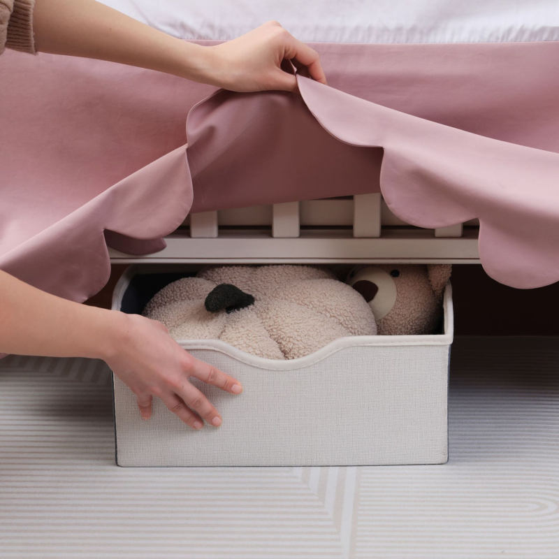 Bavlnená sukňa na postieľku pre bábätká s otvorom v tvare ventilátora, ochrana proti prachu