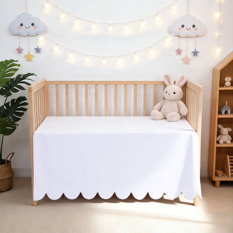 Bavlnená sukňa na postieľku pre bábätká s otvorom v tvare ventilátora, ochrana proti prachu