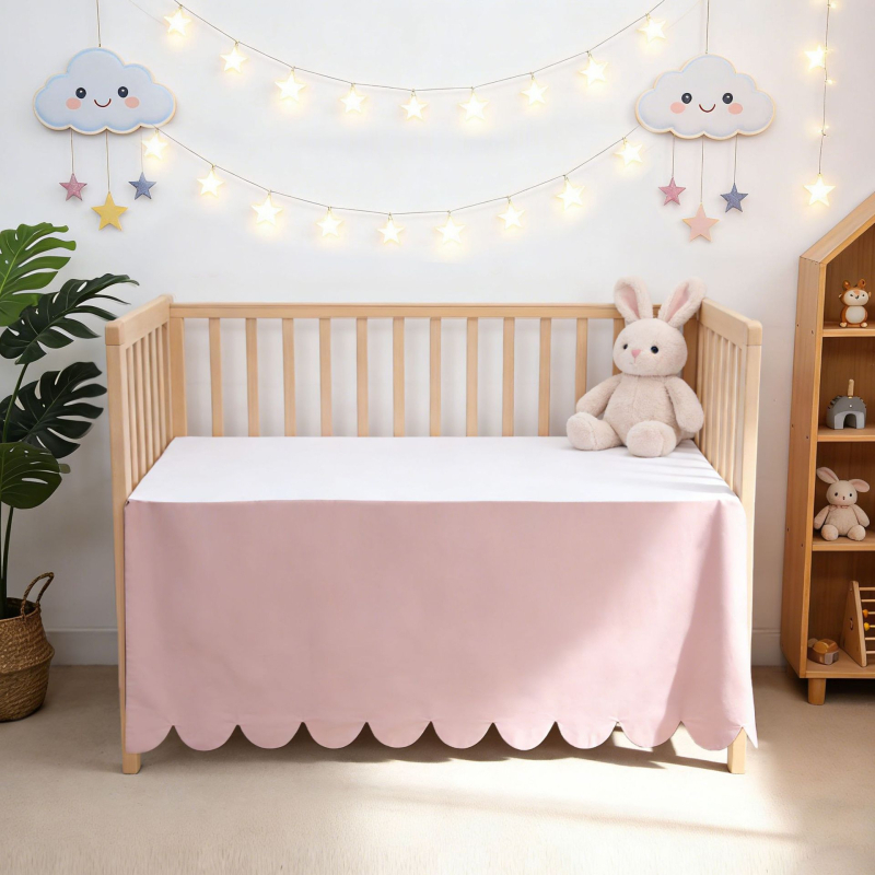 Bavlnená sukňa na postieľku pre bábätká s otvorom v tvare ventilátora, ochrana proti prachu