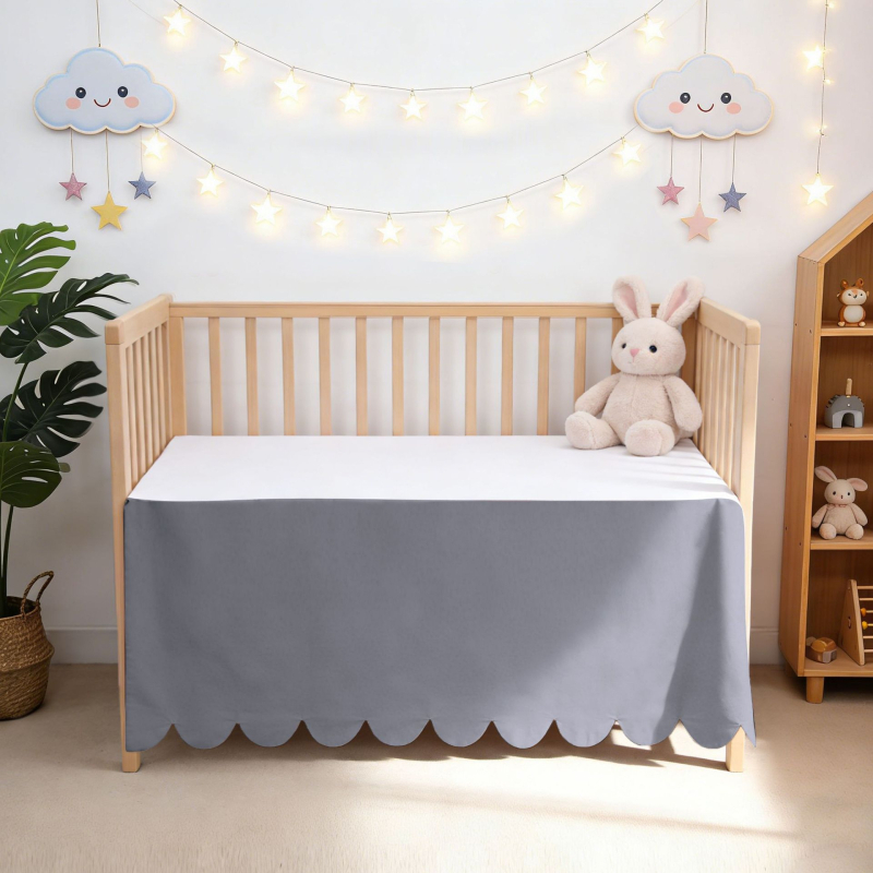Bavlnená sukňa na postieľku pre bábätká s otvorom v tvare ventilátora, ochrana proti prachu