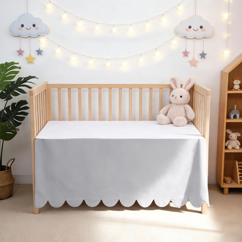 Bavlnená sukňa na postieľku pre bábätká s otvorom v tvare ventilátora, ochrana proti prachu