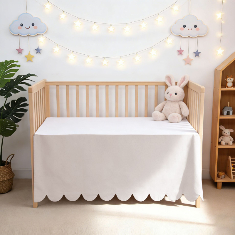 Bavlnená sukňa na postieľku pre bábätká s otvorom v tvare ventilátora, ochrana proti prachu