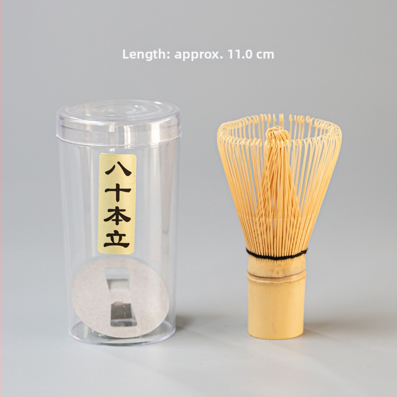 Bambusová čajová metlička a set na čaj v štýle Song – japonská matcha kefka, miešacia metlička, stojan na metličku a miska na matcha Baibenli