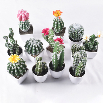 Umelý mini sukulentný kaktus do interiéru, guľatý bonsai kaktus, umelecká rastlina v dekoratívnom kvetináči