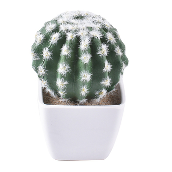 Umelý mini sukulentný kaktus do interiéru, guľatý bonsai kaktus, umelecká rastlina v dekoratívnom kvetináči