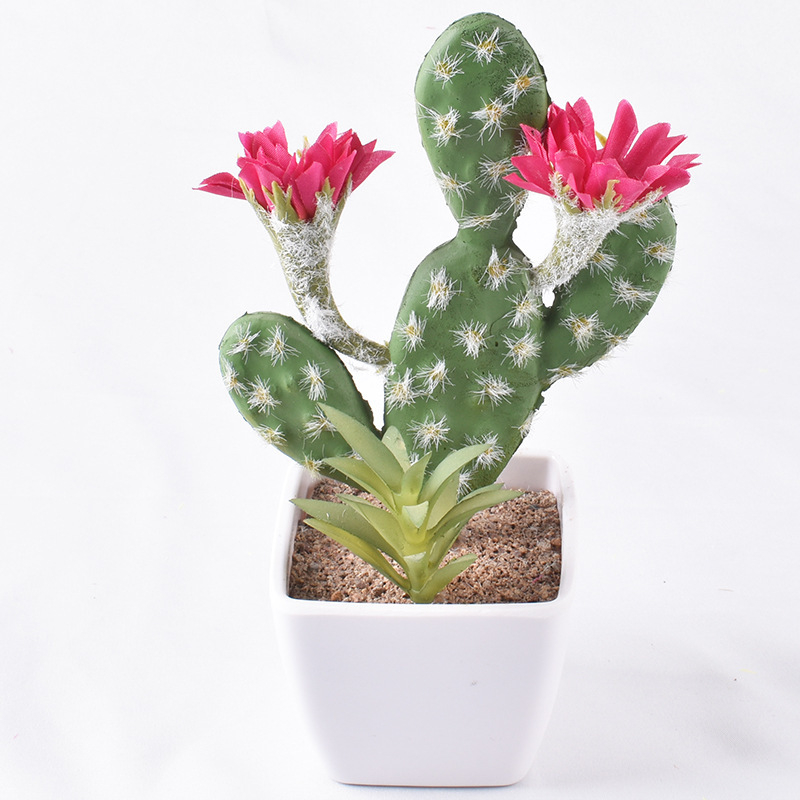 Umelý mini sukulentný kaktus do interiéru, guľatý bonsai kaktus, umelecká rastlina v dekoratívnom kvetináči
