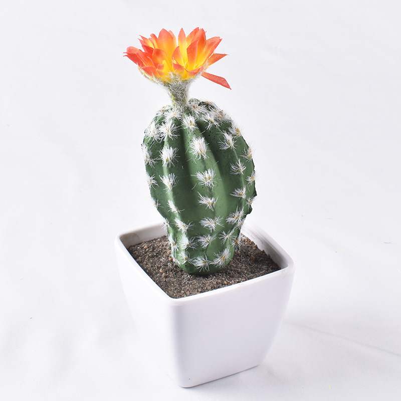 Umelý mini sukulentný kaktus do interiéru, guľatý bonsai kaktus, umelecká rastlina v dekoratívnom kvetináči