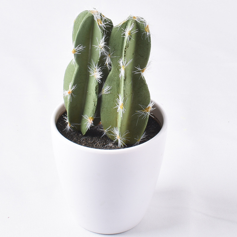 Umelý mini sukulentný kaktus do interiéru, guľatý bonsai kaktus, umelecká rastlina v dekoratívnom kvetináči