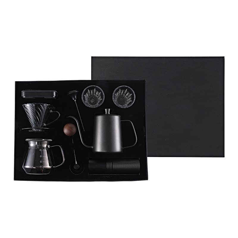 Caferhyme sada na prípravu kávy s ručným mlynčekom, pour-over kanvičkou a darčekovým boxom