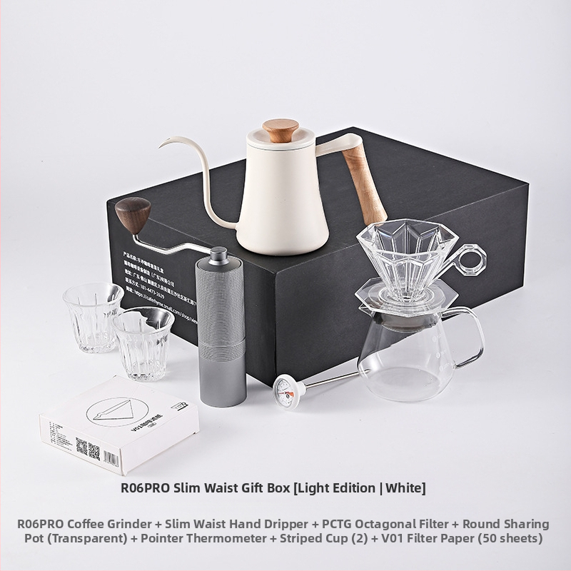 Caferhyme sada na prípravu kávy s ručným mlynčekom, pour-over kanvičkou a darčekovým boxom