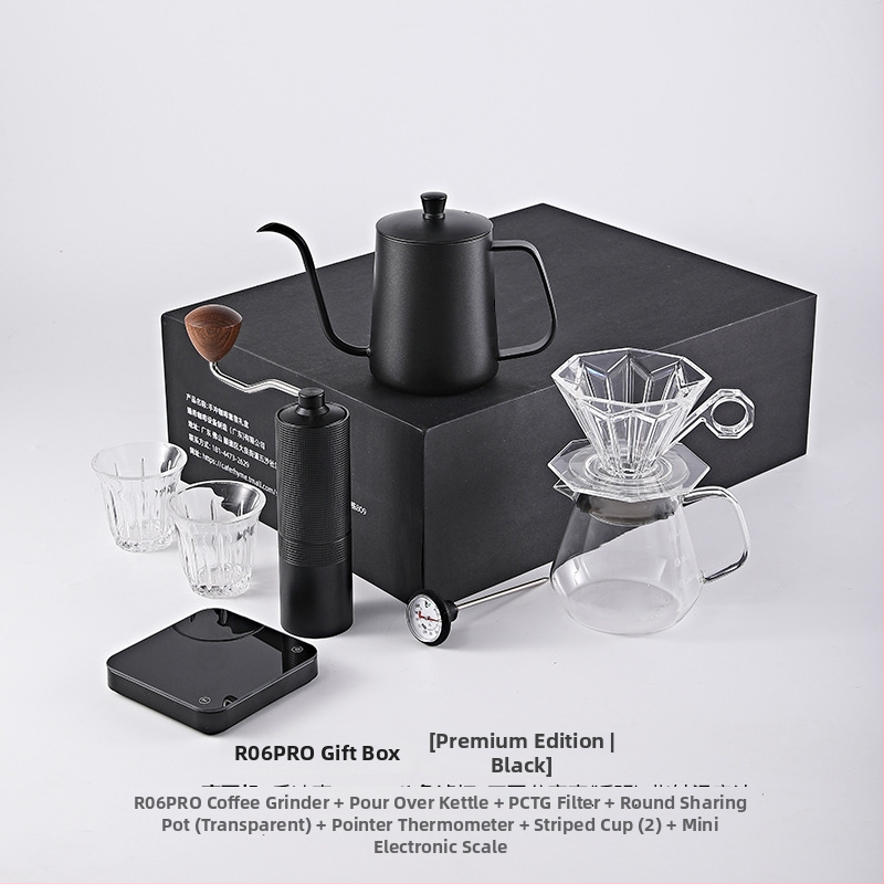 Caferhyme sada na prípravu kávy s ručným mlynčekom, pour-over kanvičkou a darčekovým boxom