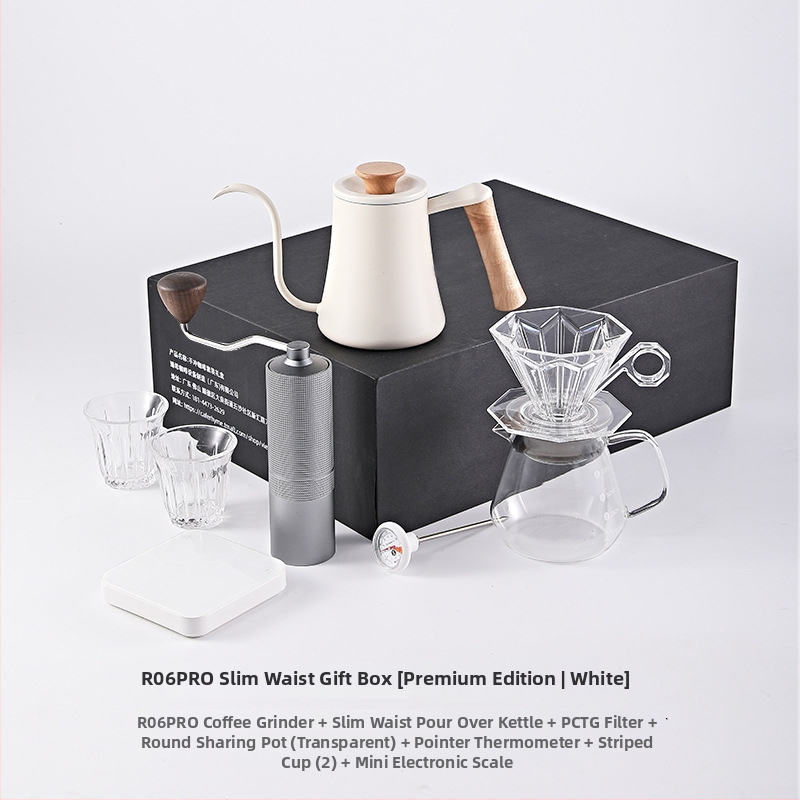 Caferhyme sada na prípravu kávy s ručným mlynčekom, pour-over kanvičkou a darčekovým boxom