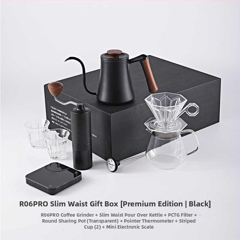 Caferhyme sada na prípravu kávy s ručným mlynčekom, pour-over kanvičkou a darčekovým boxom