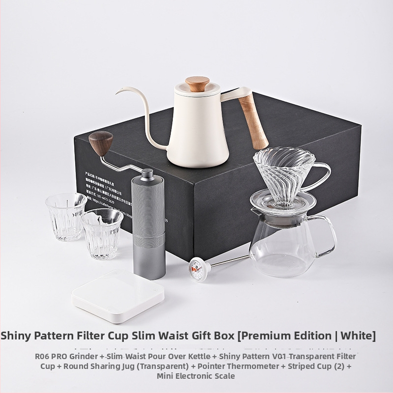 Caferhyme sada na prípravu kávy s ručným mlynčekom, pour-over kanvičkou a darčekovým boxom