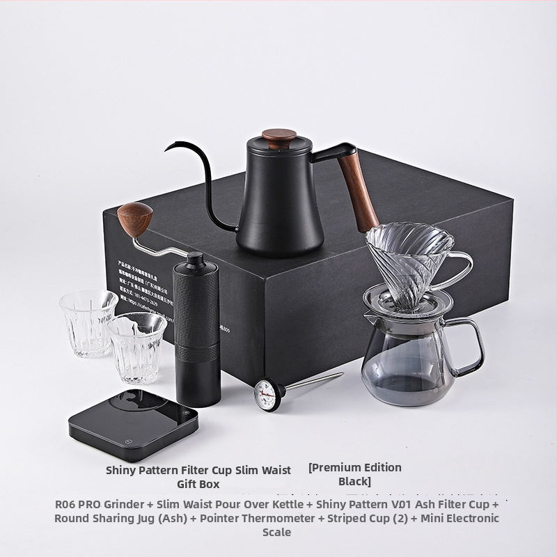 Caferhyme sada na prípravu kávy s ručným mlynčekom, pour-over kanvičkou a darčekovým boxom