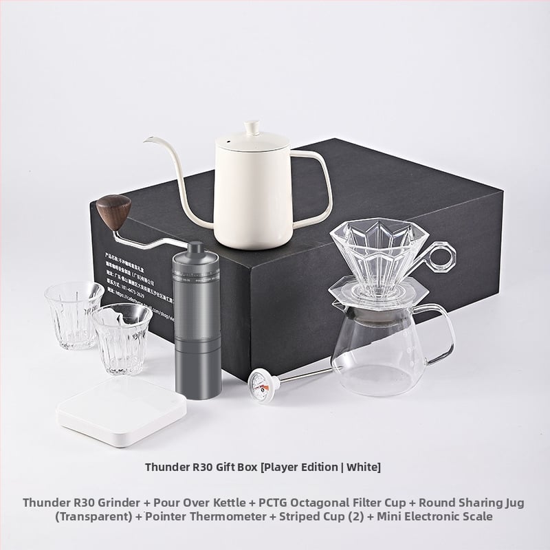 Caferhyme sada na prípravu kávy s ručným mlynčekom, pour-over kanvičkou a darčekovým boxom