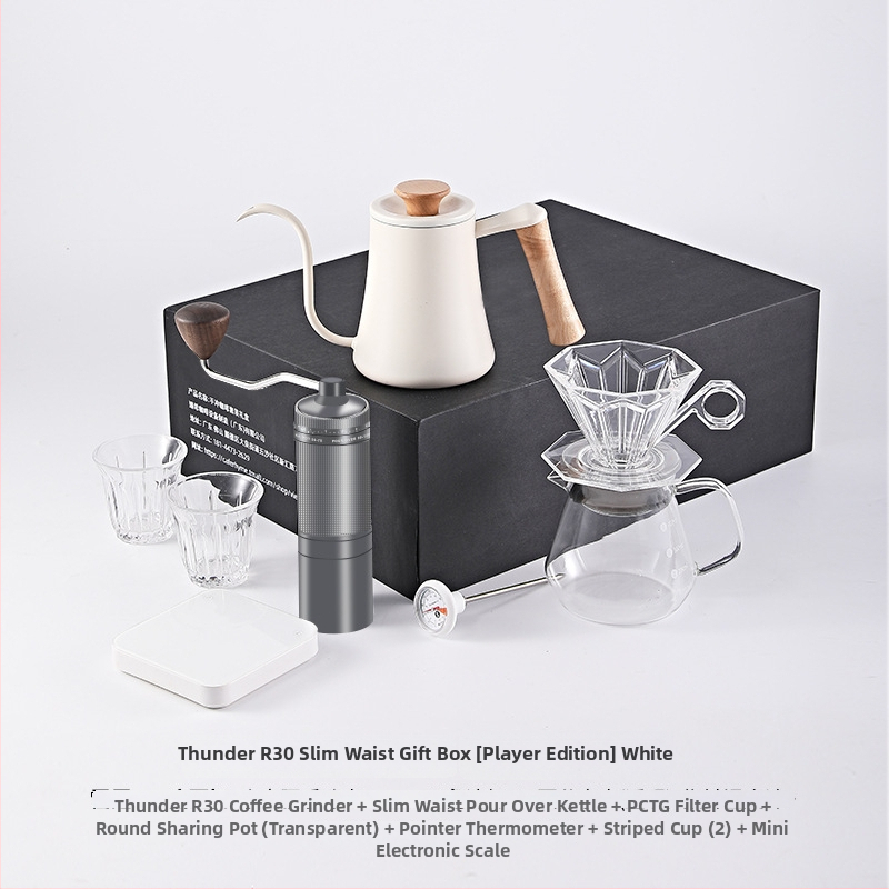 Caferhyme sada na prípravu kávy s ručným mlynčekom, pour-over kanvičkou a darčekovým boxom