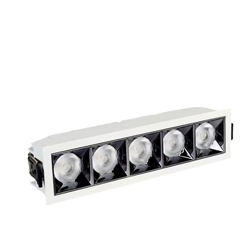 Vnorené LED lineárne svetlo s mriežkou a reflektorom, cylindrický downlight s vysokým CRI pre obývaciu izbu a chodbu, anti-oslnivé track osvetlenie a umývanie stien