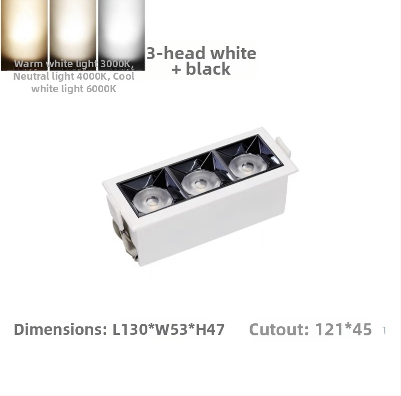 Vnorené LED lineárne svetlo s mriežkou a reflektorom, cylindrický downlight s vysokým CRI pre obývaciu izbu a chodbu, anti-oslnivé track osvetlenie a umývanie stien