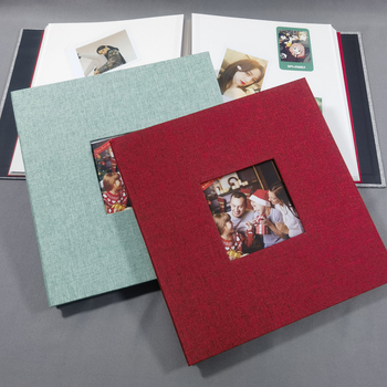 16-palcový ľanový fotoalbum so sklom, samolepiacou fóliou, DIY štúdiový album, logo na mieru