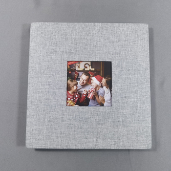 16-palcový ľanový fotoalbum so sklom, samolepiacou fóliou, DIY štúdiový album, logo na mieru