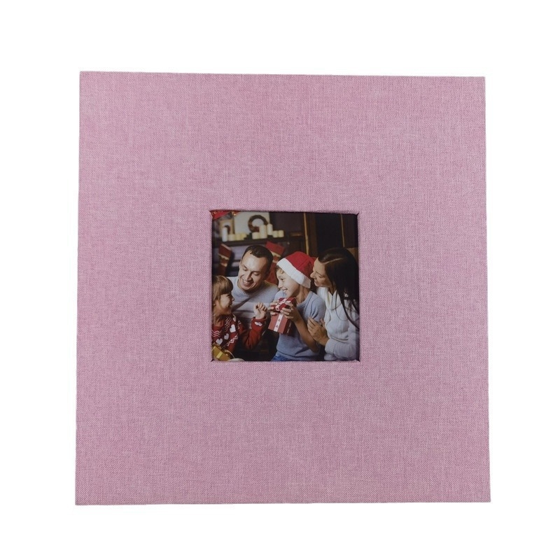 16-palcový ľanový fotoalbum so sklom, samolepiacou fóliou, DIY štúdiový album, logo na mieru