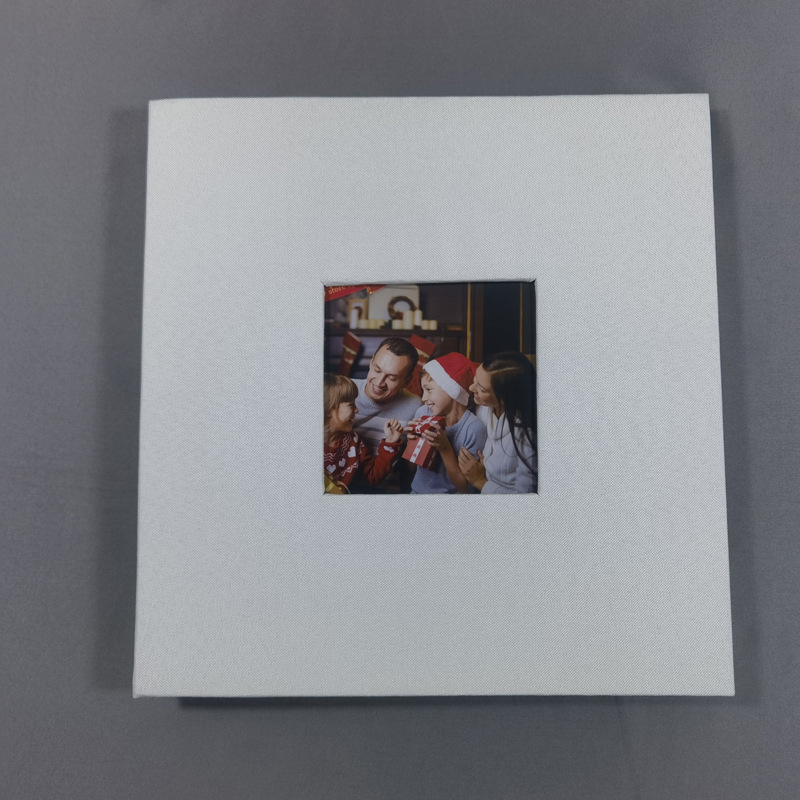 16-palcový ľanový fotoalbum so sklom, samolepiacou fóliou, DIY štúdiový album, logo na mieru