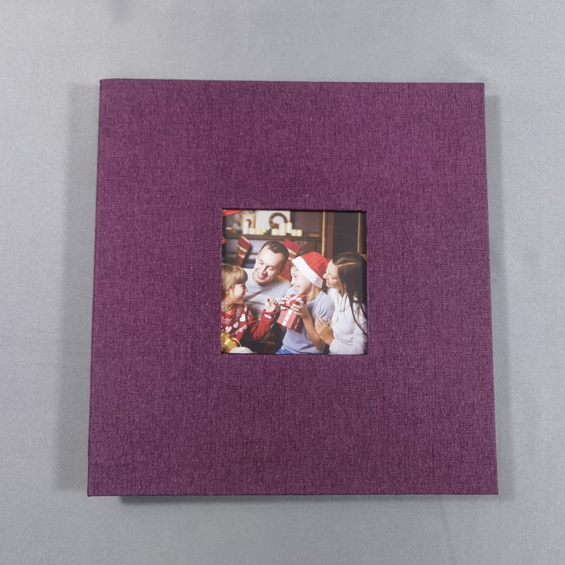 16-palcový ľanový fotoalbum so sklom, samolepiacou fóliou, DIY štúdiový album, logo na mieru