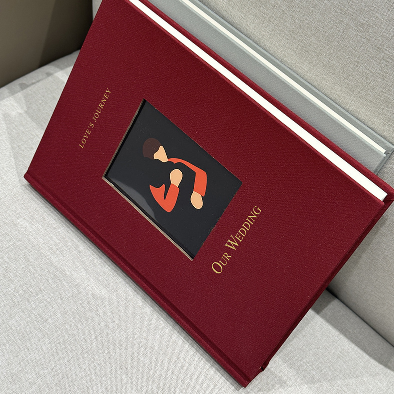 5-palcové širokoformátové instantné fotoalbum s priehradkami na karty a vloženými stranami, zapisovateľné, vhodné ako svadobná kniha hostí a rodinné fotoalbum