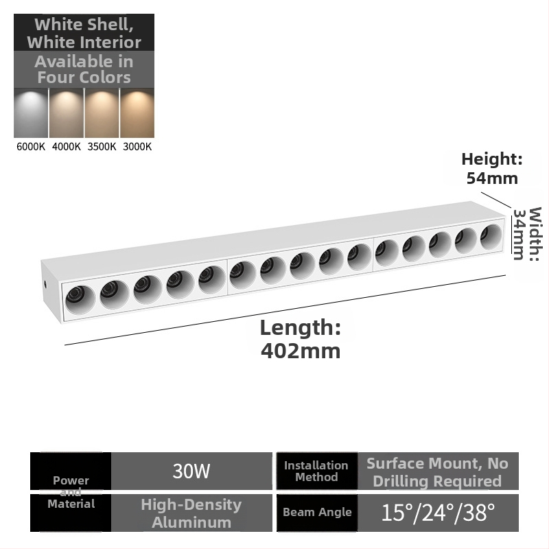 LED reflektor s povrchovou montážou – lineárne osvetlenie steny do obývačky