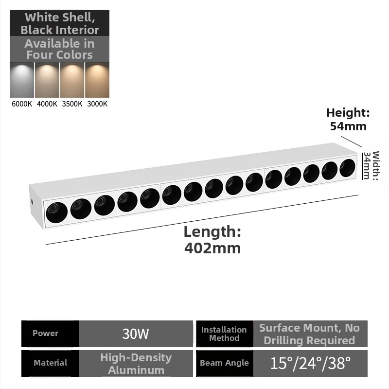 LED reflektor s povrchovou montážou – lineárne osvetlenie steny do obývačky
