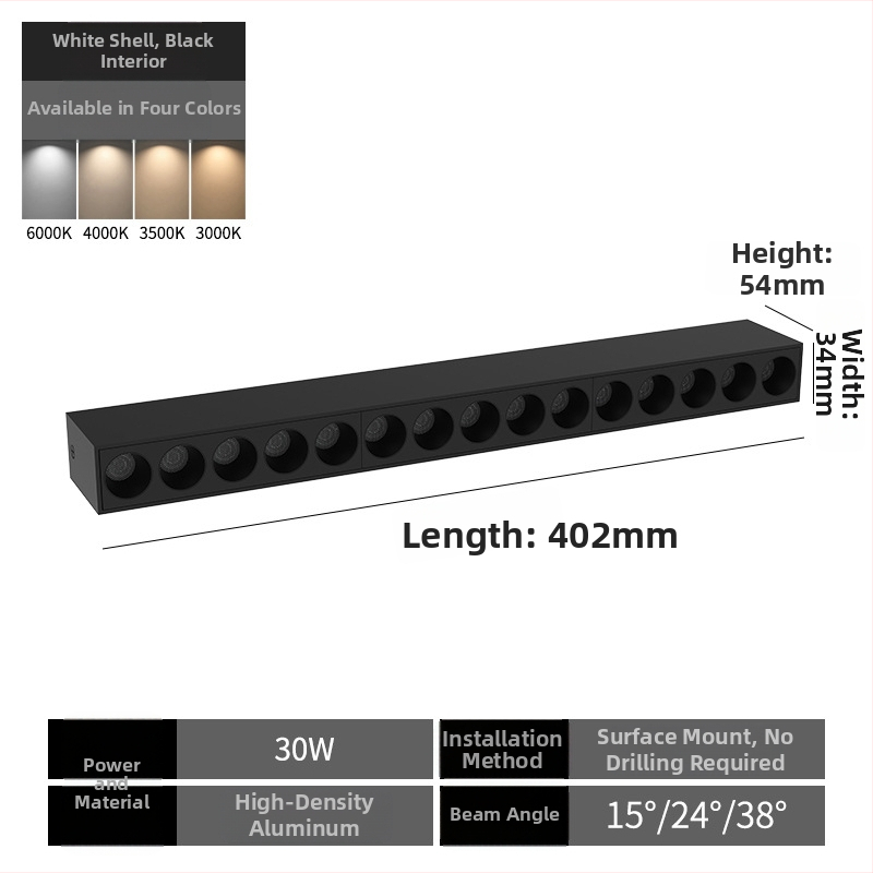 LED reflektor s povrchovou montážou – lineárne osvetlenie steny do obývačky